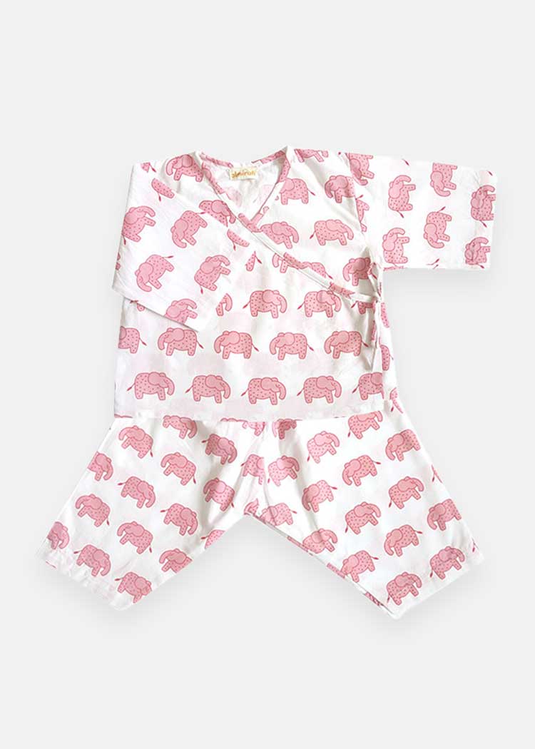 Newborn Baby Kimono Haathi March 100 cotton The Almirah Store