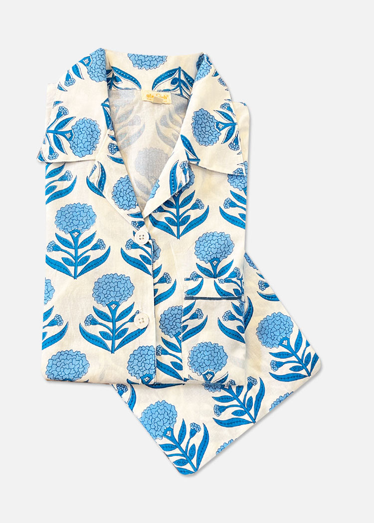 womens pyjama set genda blue sleepwear The Almirah Store