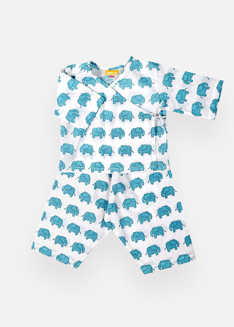 Newborn Baby Kimono Haathi March 100 cotton The Almirah Store
